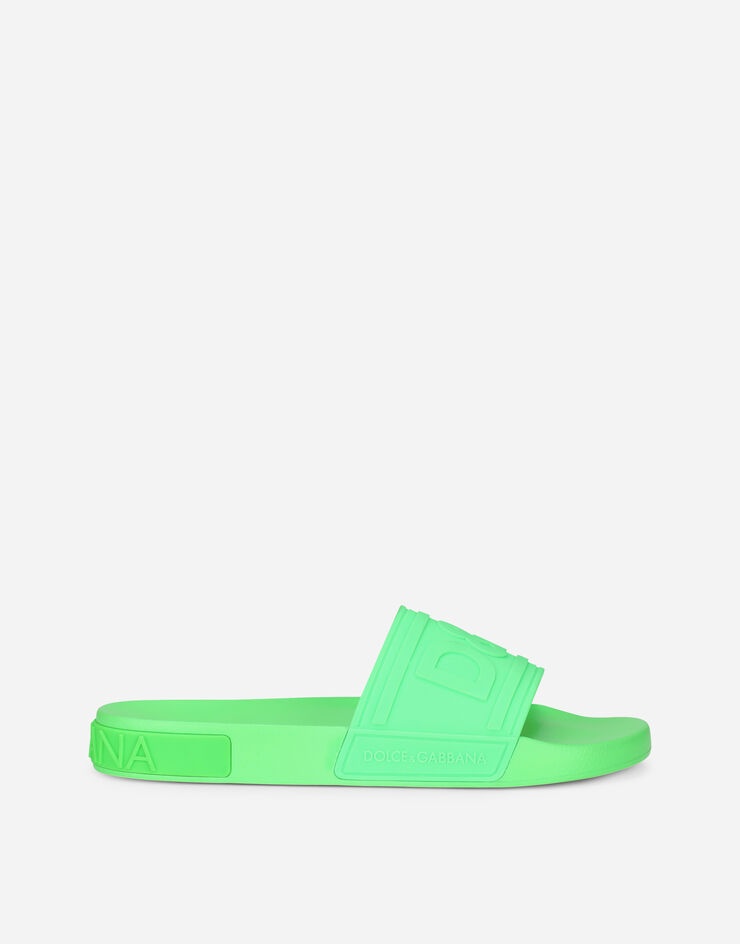 Rubber beachwear sliders with DG logo - 1
