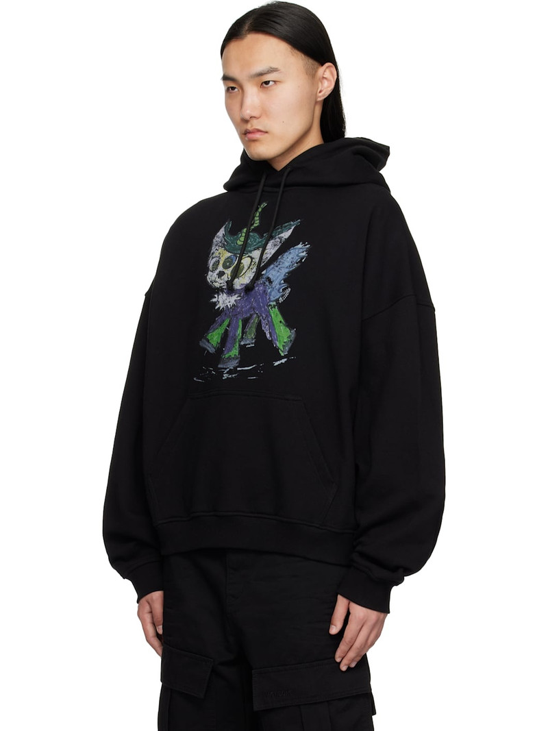 We11done Black Twin All Around Zip-Up Hoodie outlook