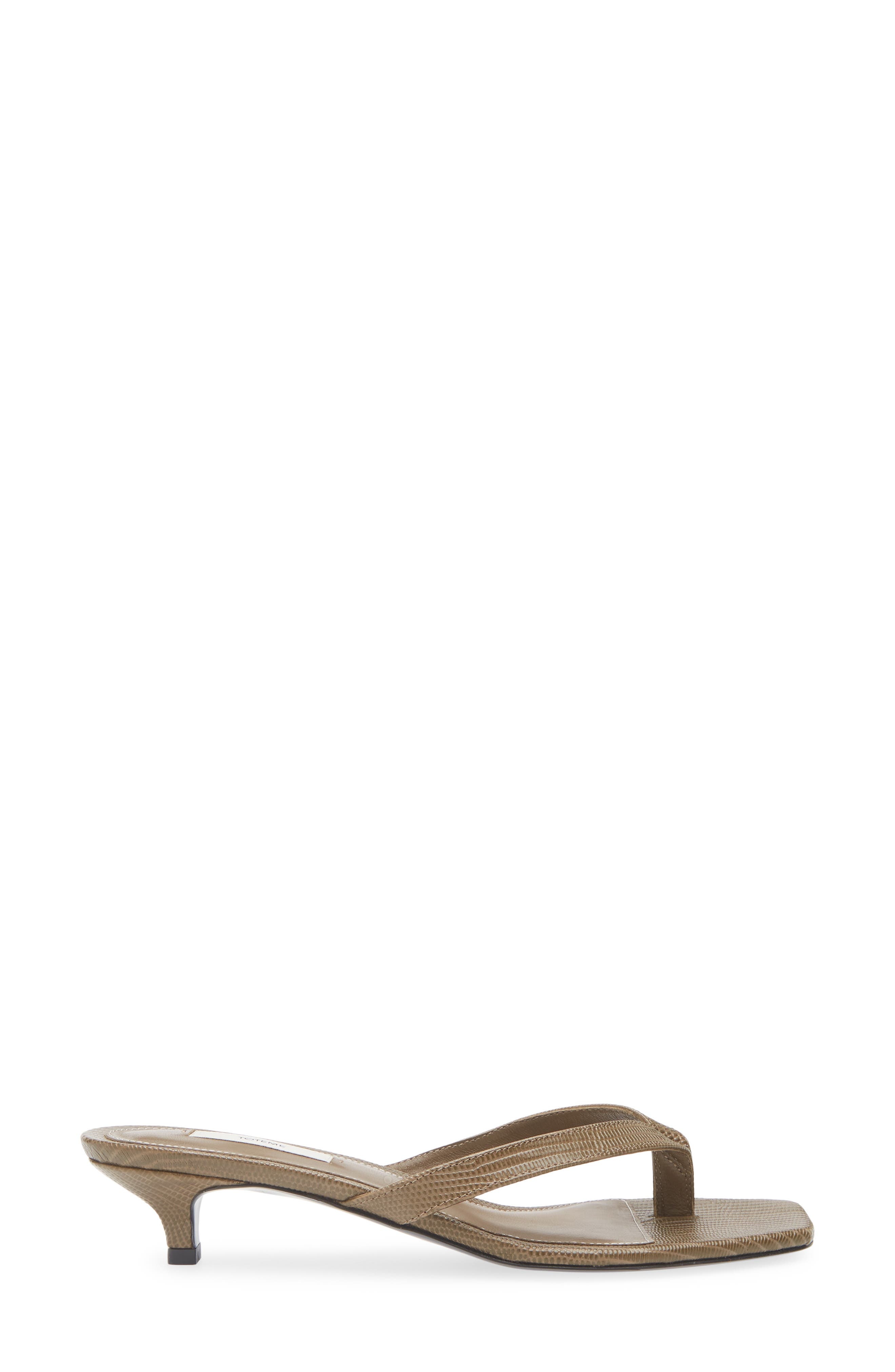 TOTEME Lizard Embossed Kitten Heel Flip Flop in Dark Olive at Nordstrom - 3