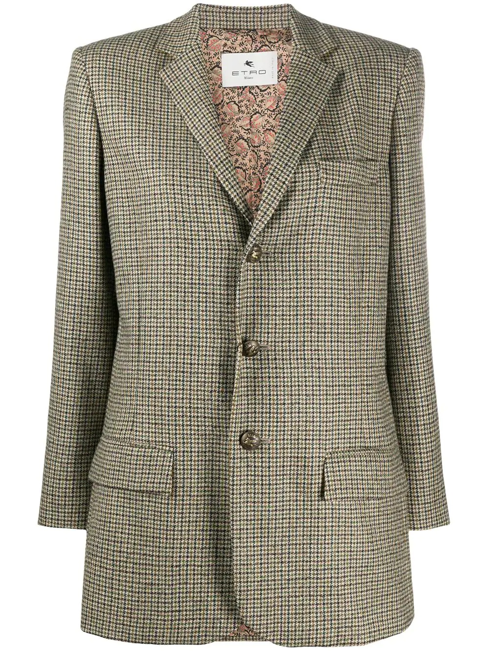 houndstooth-pattern single breasted blazer - 1