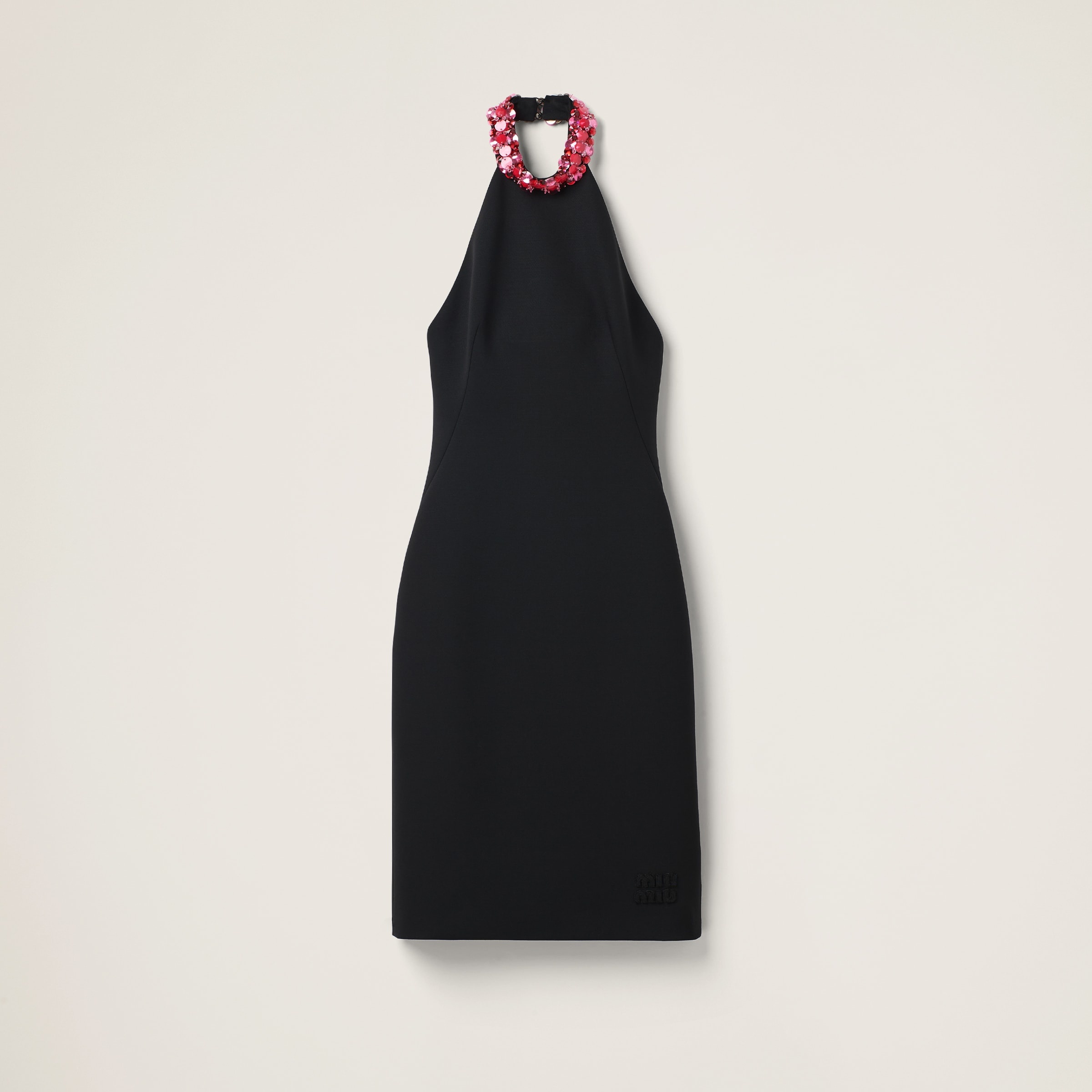Embroidered grain de poudre dress - 1
