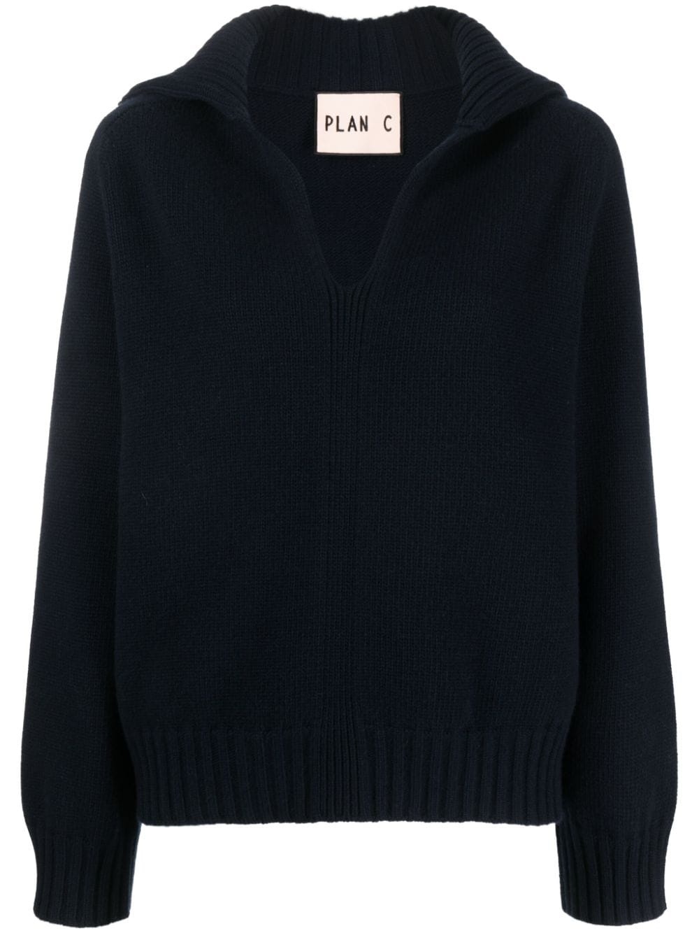 Plan C V-neck sailor-collar jumper | REVERSIBLE