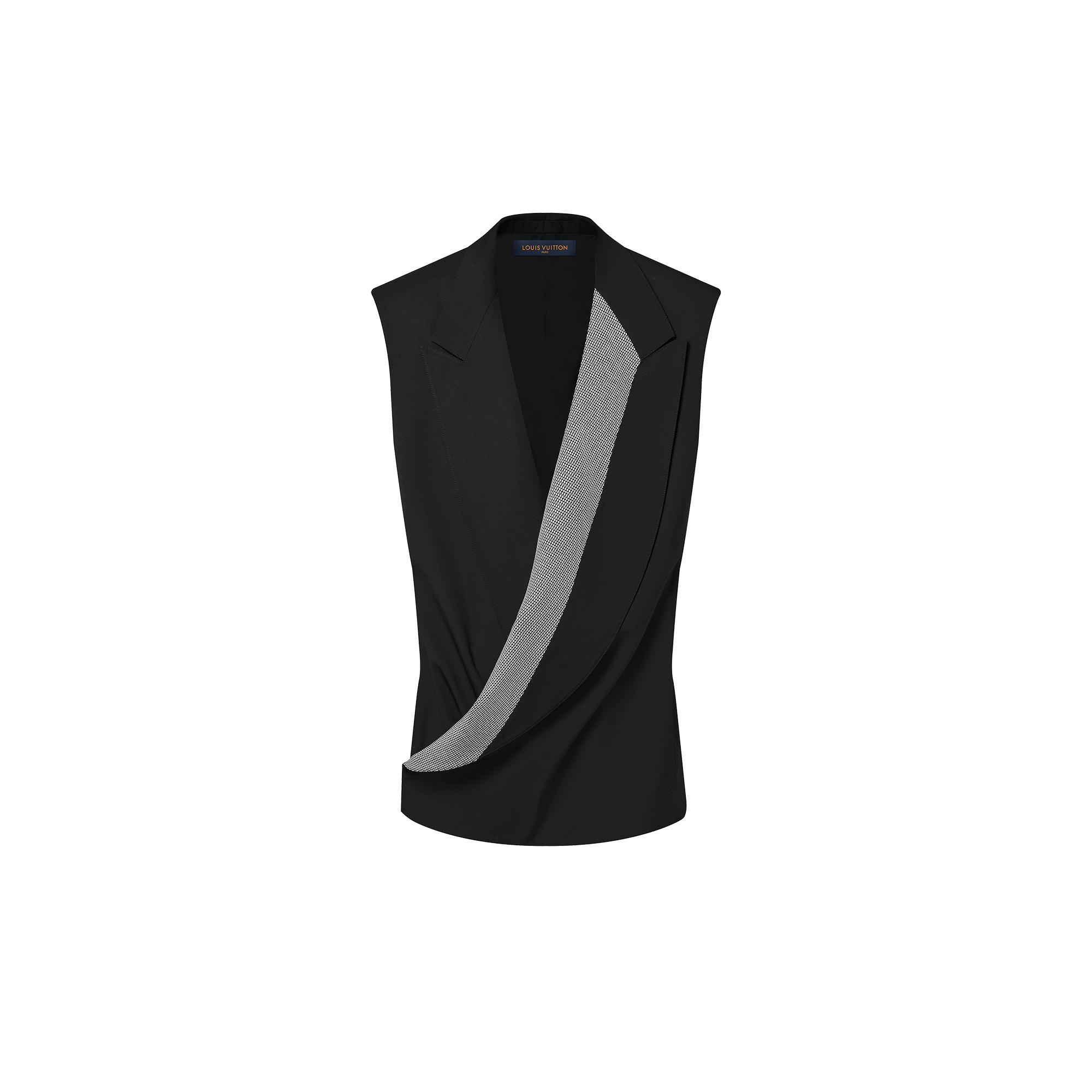 Tie Detail Sleeveless Wrap Blazer - 1