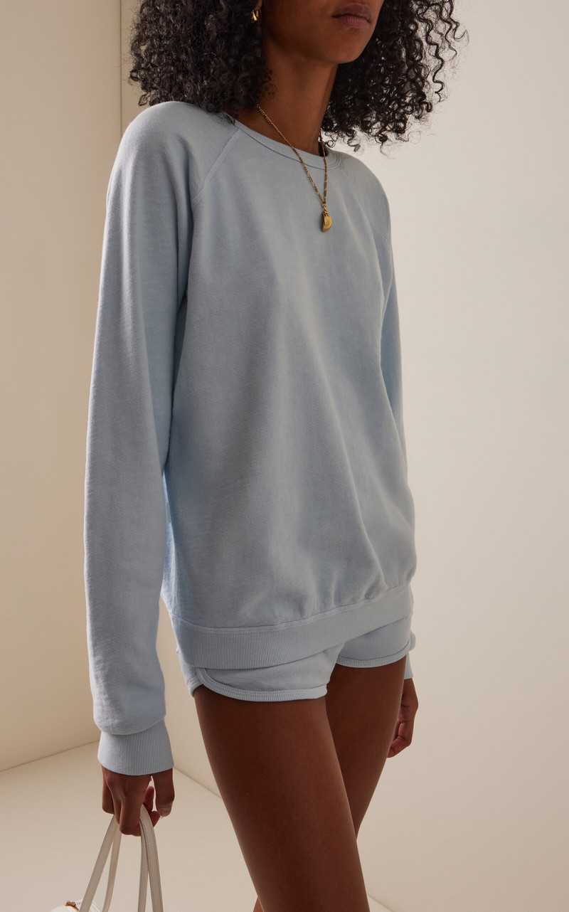 ÉTERNE Sonny Oversized Cotton Sweatshirt light blue outlook