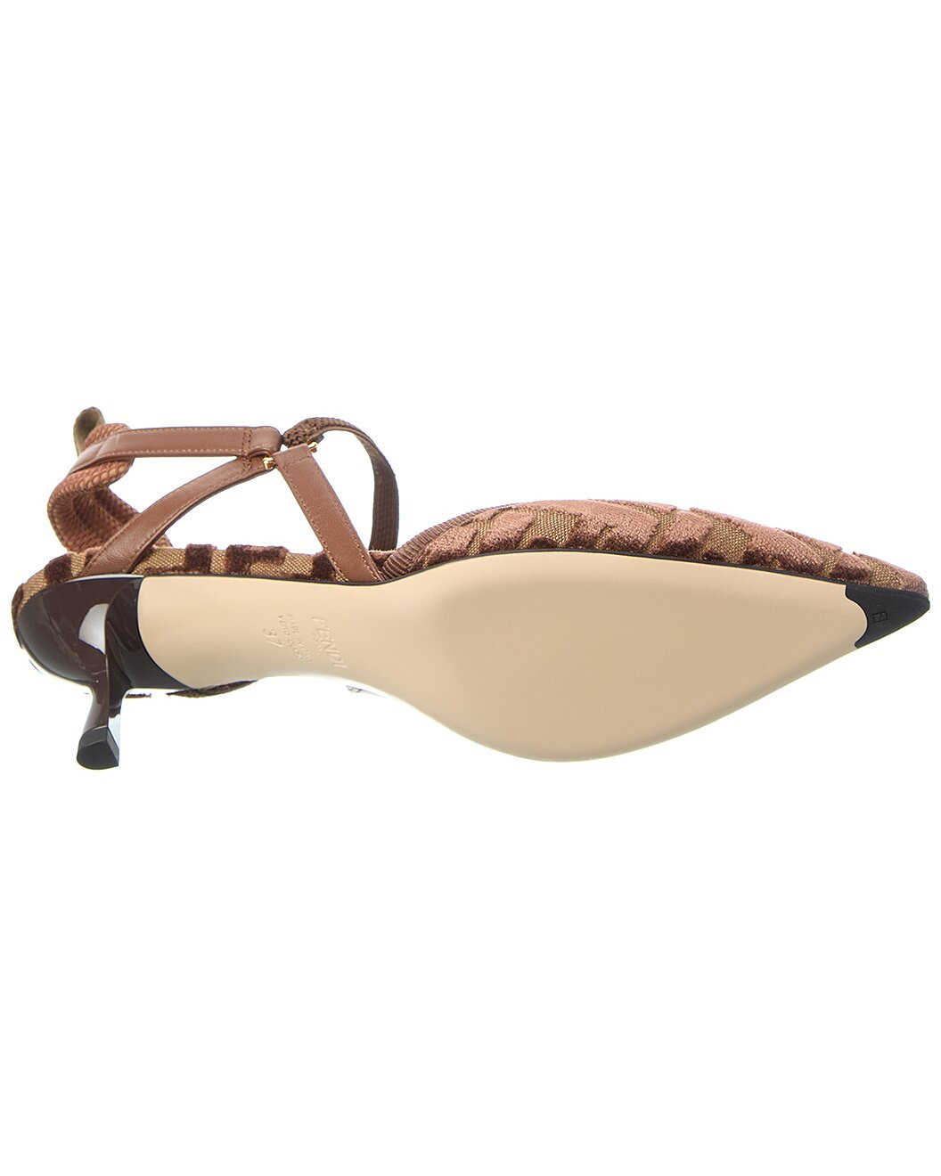FENDI Colibri Lite FF Jacquard Velvet Slingback Pump - 4