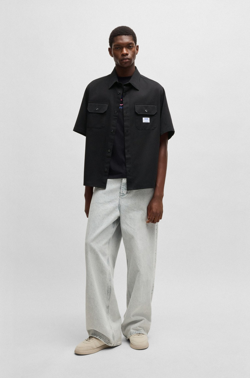 HUGO OVERSIZED-FIT SHIRT IN COTTON TWILL WITH ZIP CLOSURE outlook