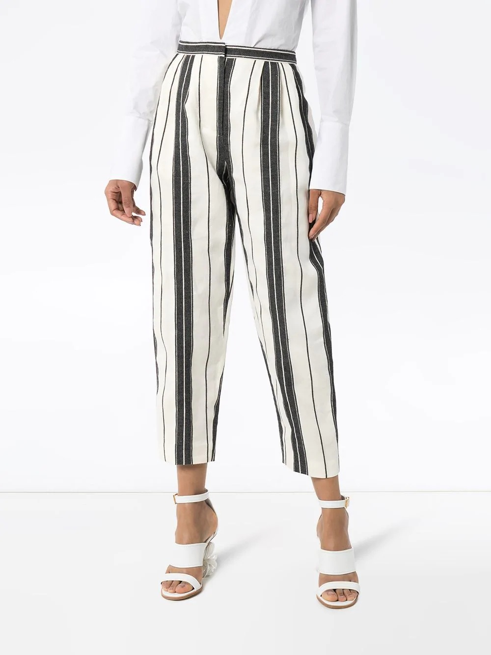 high waist striped trousers - 2