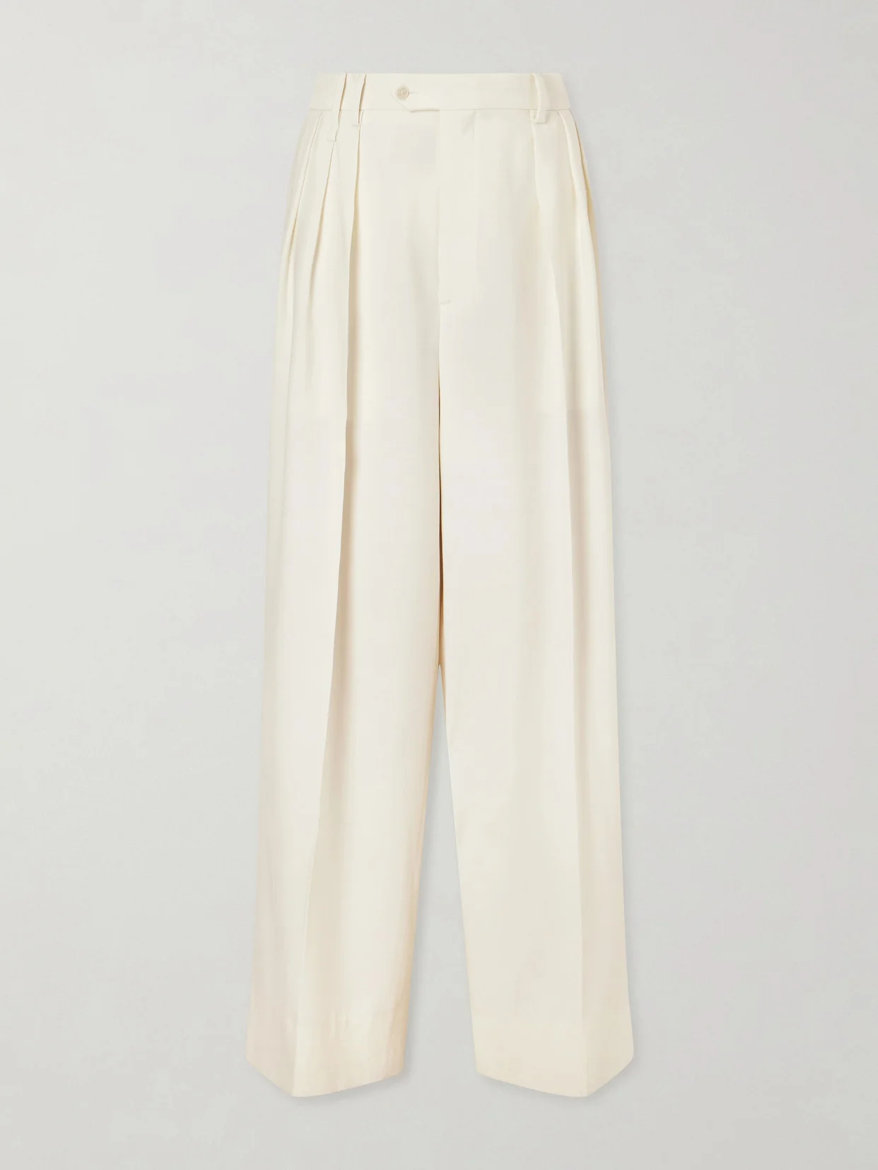 Alexandra Pleated Grain De Poudre Wool Wide-leg Pants - 1