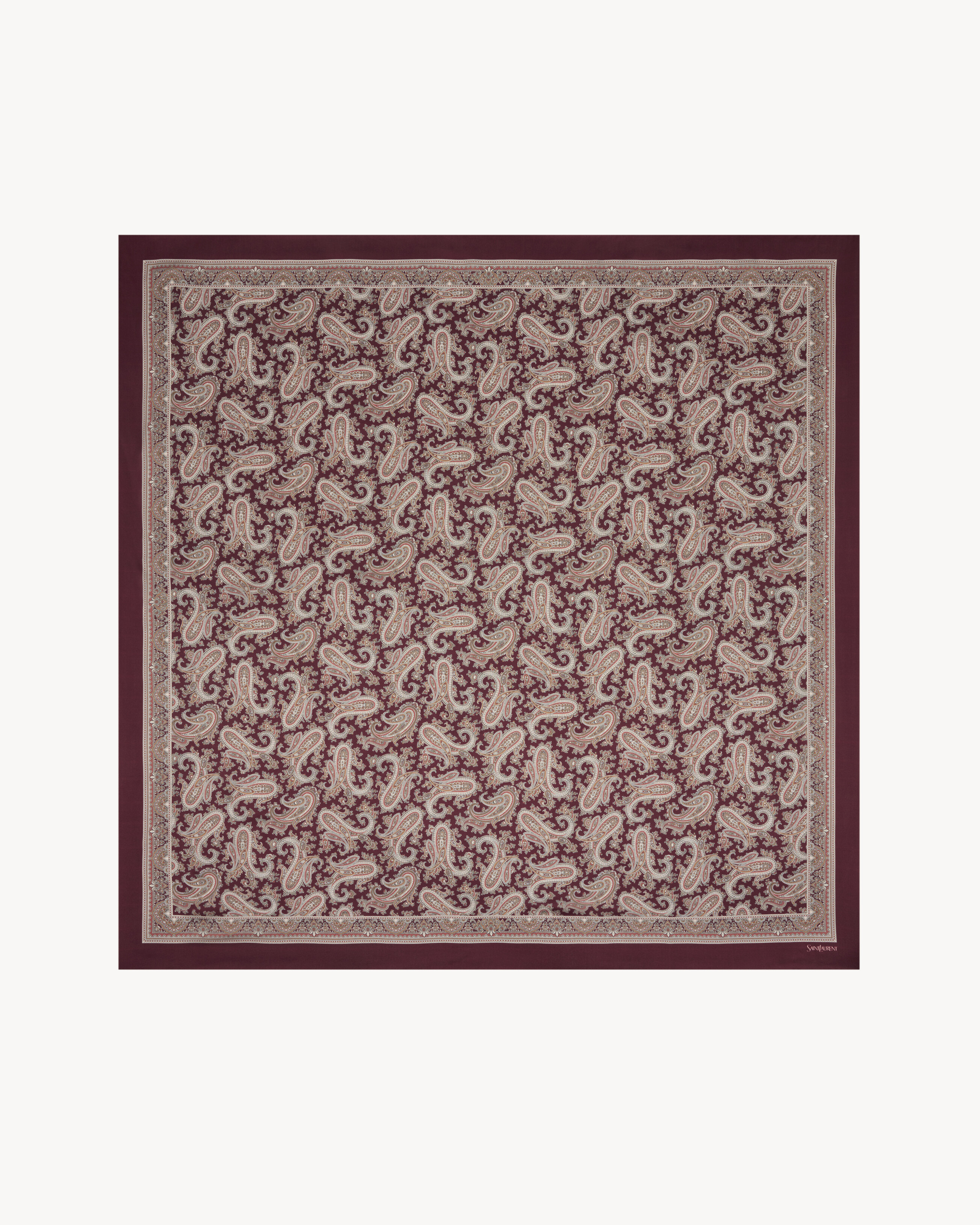 LARGE SQUARE SCARF IN PAISLEY SILK CHARMEUSE - 2