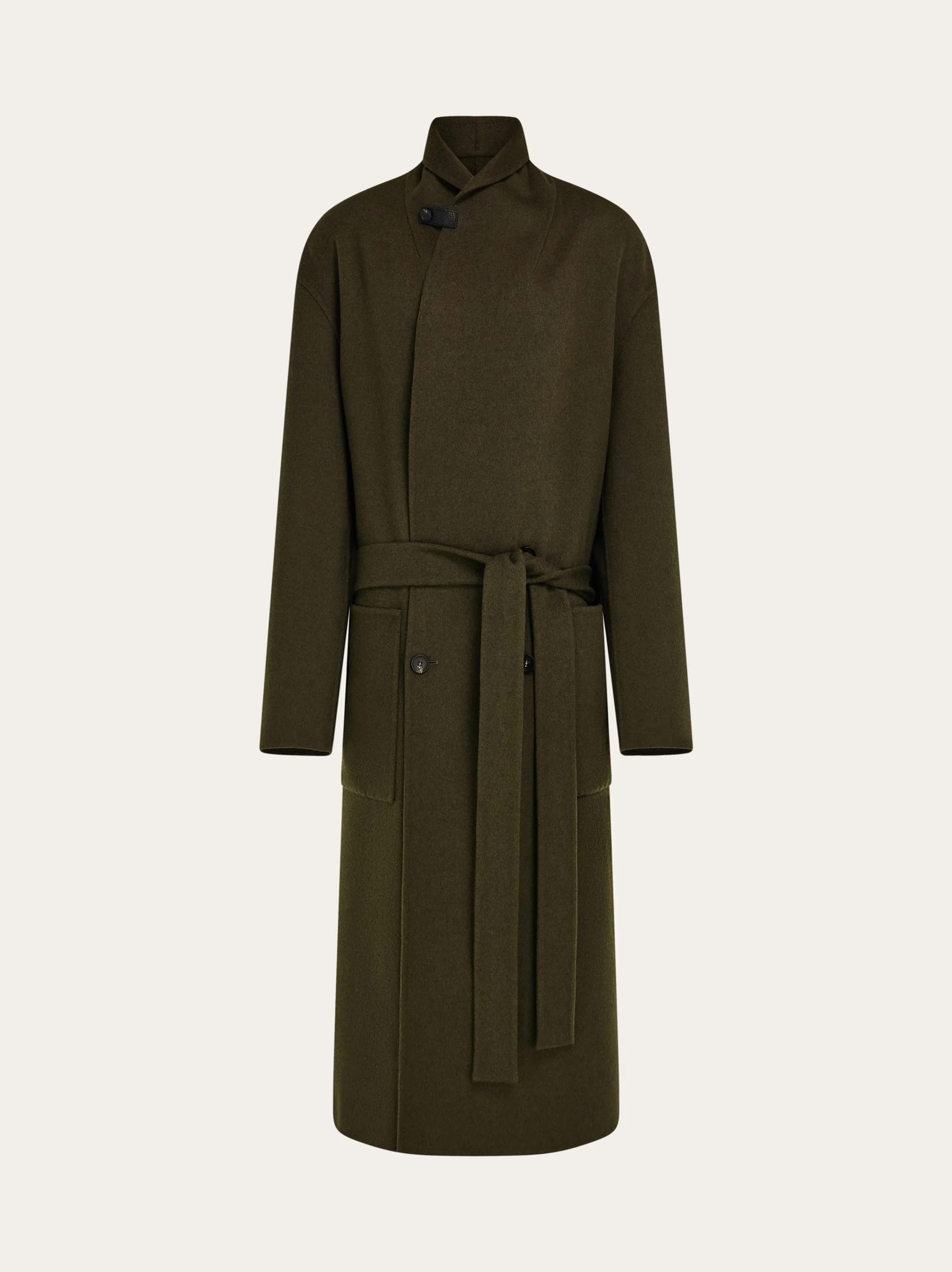Double breasted wool and cashmere coat - 1