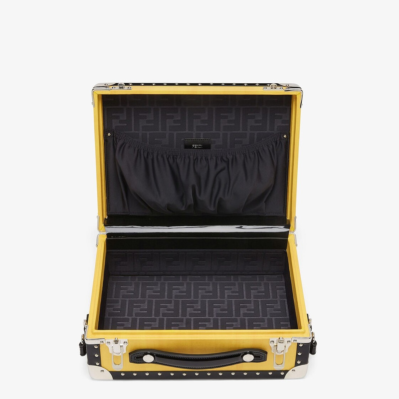 Yellow leather suitcase 4