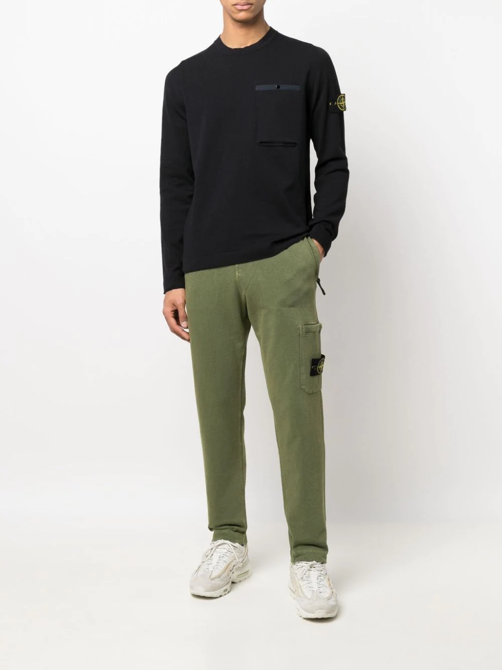 Compass-motif fleece track pants - 2