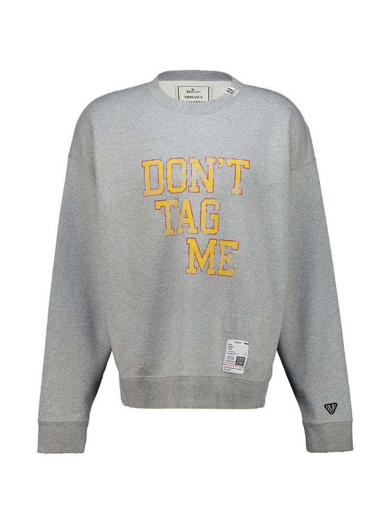 slogan-print distressed-effect sweatshirt 1