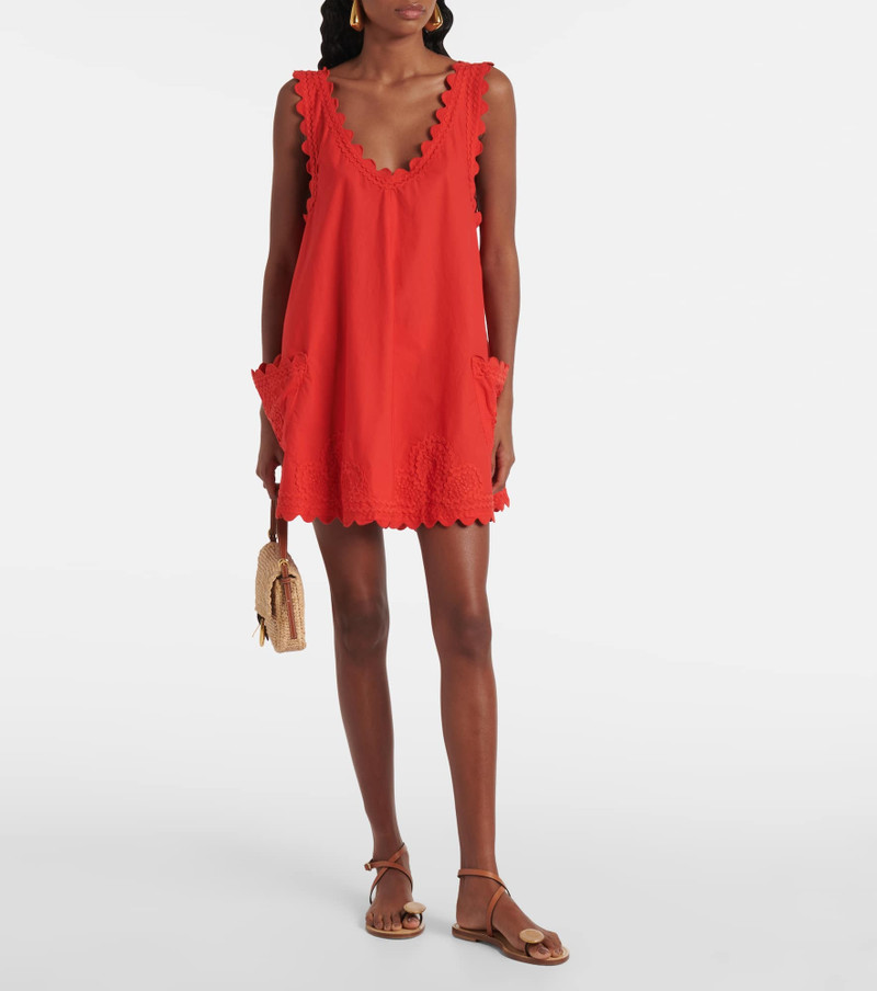 juliet dunn Embroidered cotton poplin minidress outlook