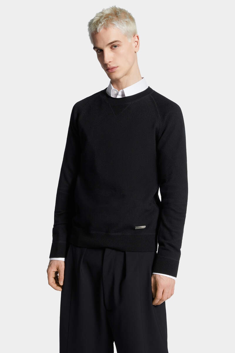 KNIT V-INSERT SWEATER - 3
