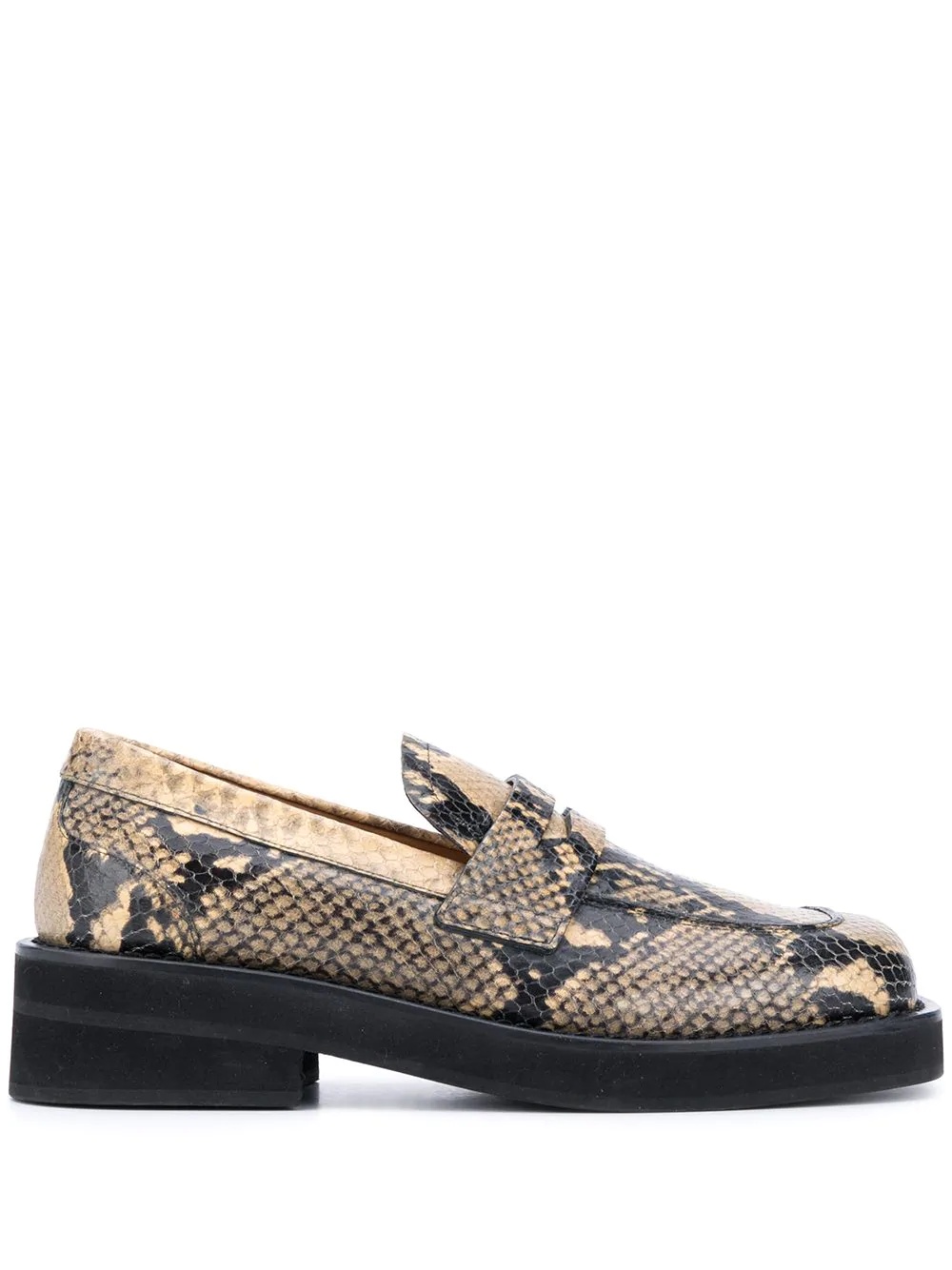 snakeskin-print loafers - 1