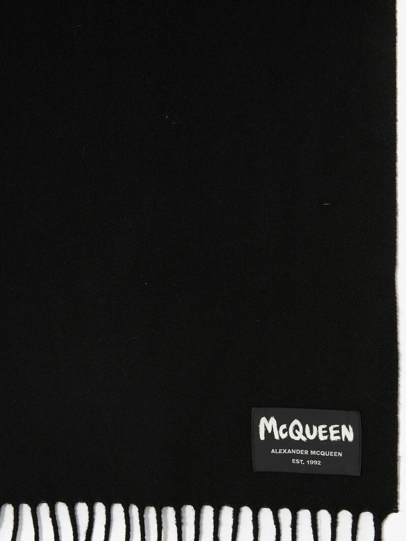 Mcqueen Tag Scarf in Black - 4