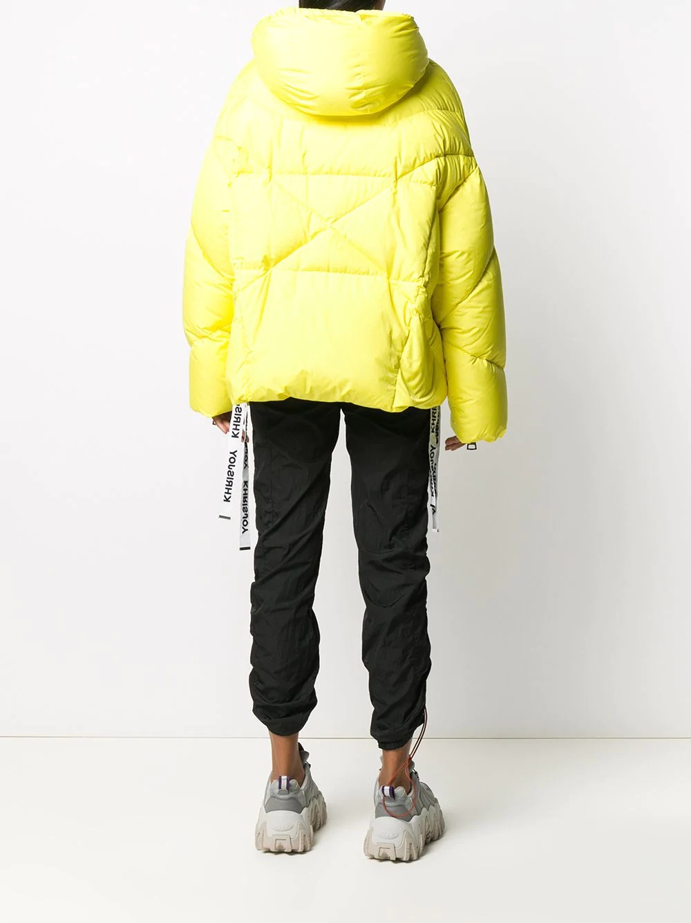 logo drawstring puffer jacket - 4