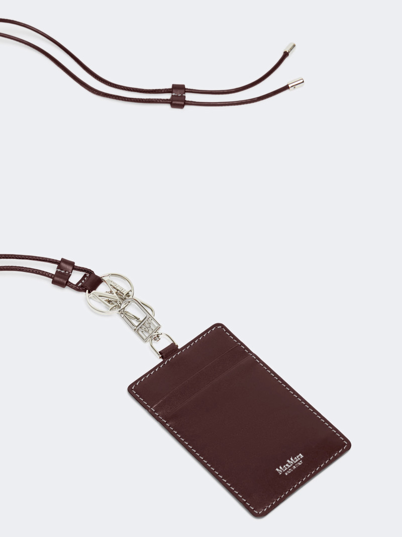 Max Mara Leather badge holder - BORDEAUX outlook
