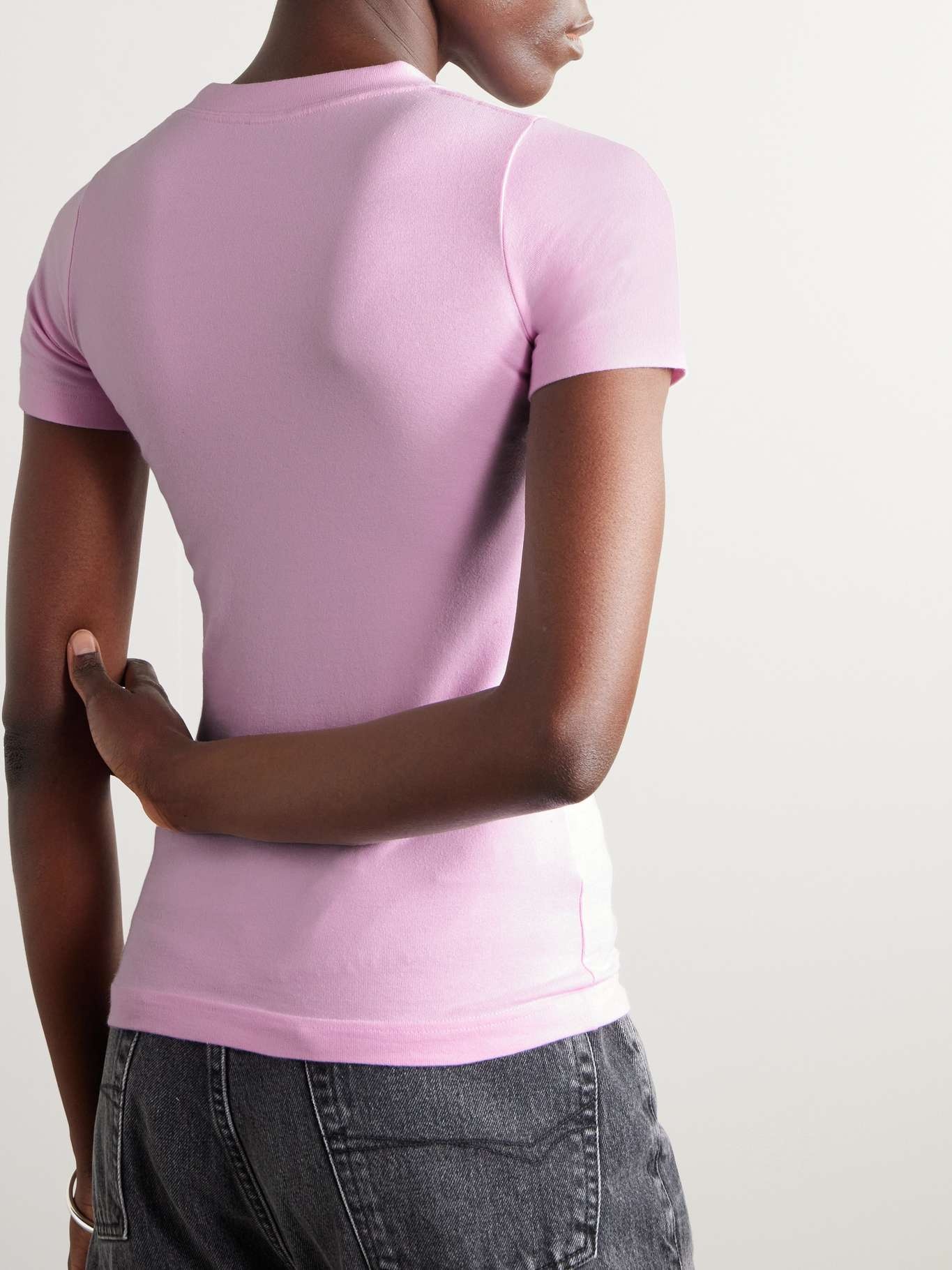 Embroidered stretch-cotton jersey T-shirt - 3
