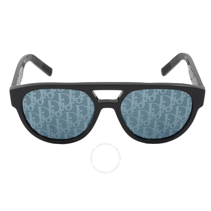 Dior Blue Logo Mirror Pilot Men's Sunglasses DIORB23 R1I 10B8 DM40054 01X 54 - 1