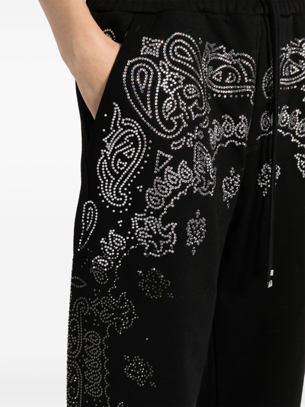 crystal-embellished bandana track pants - 5