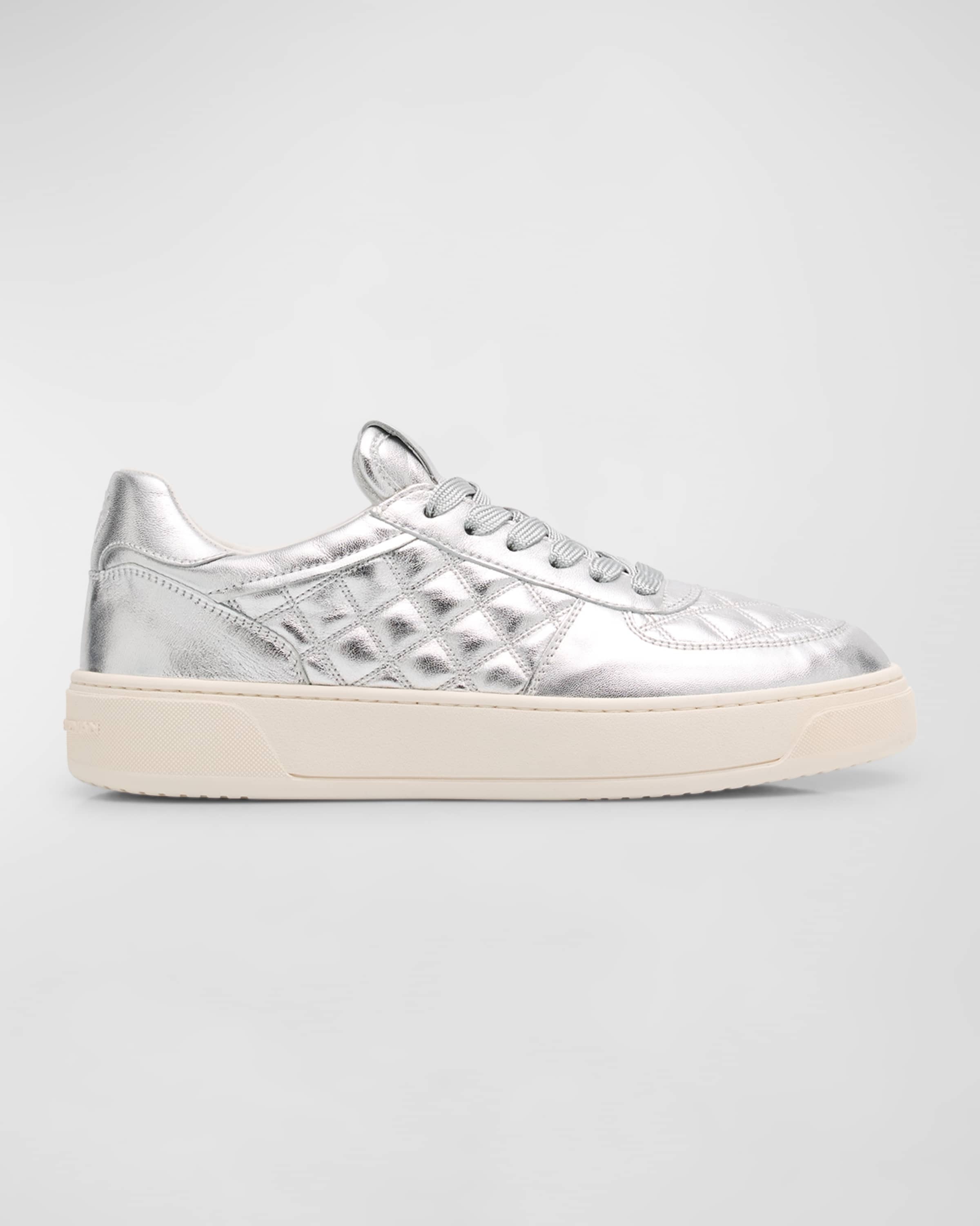 Courtside Quilted Metallic Low-Top Sneakers - 1