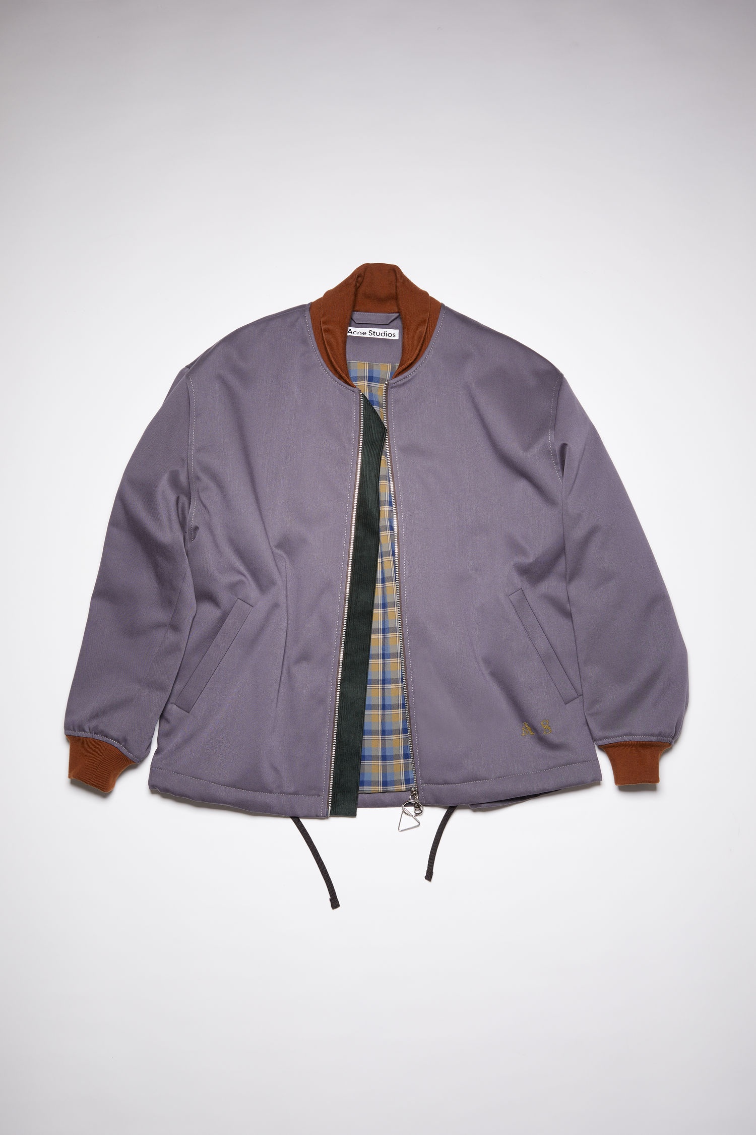 Padded twill jacket - Dark purple - 1