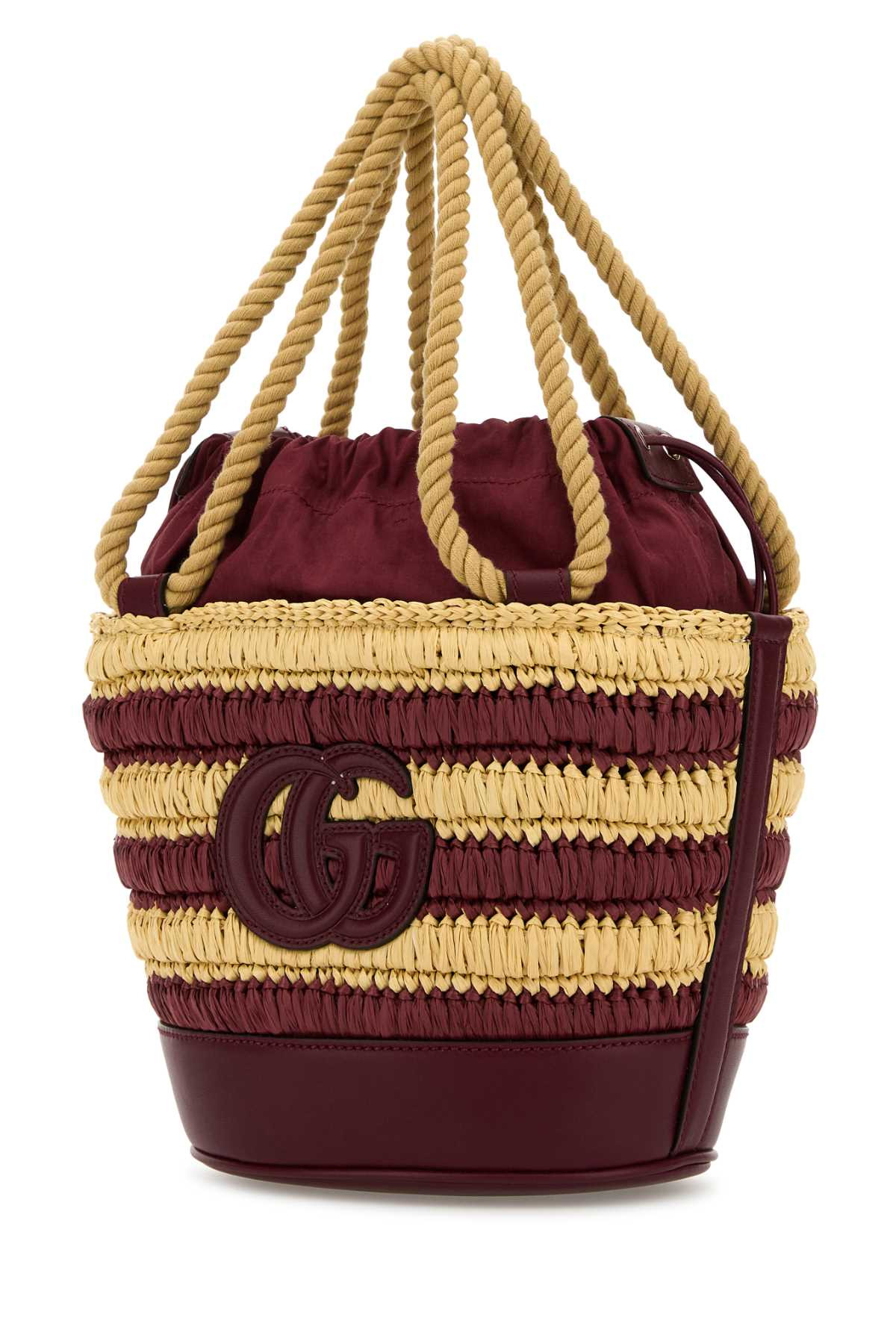 Gucci Women Two-Tone Raffia Mini Gucci Summer Bucket Bag - 2