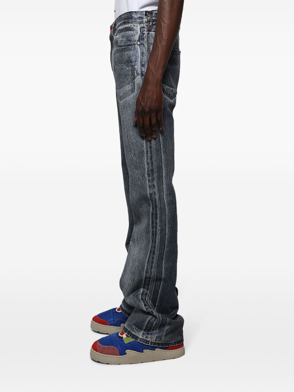 acid-wash high-rise flared jeans - 4