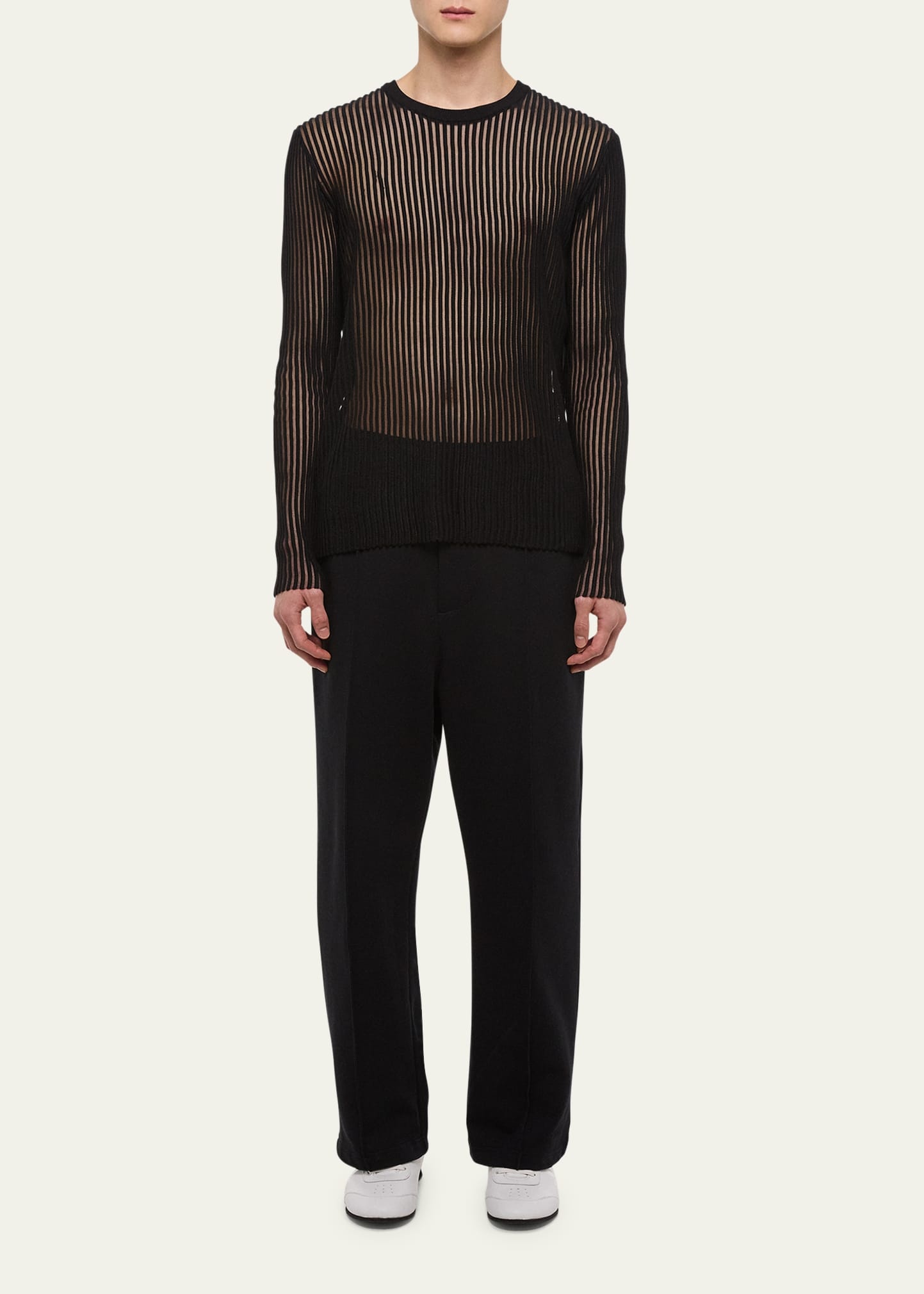 Men's Sheer Vertical Ribbed Top - 2