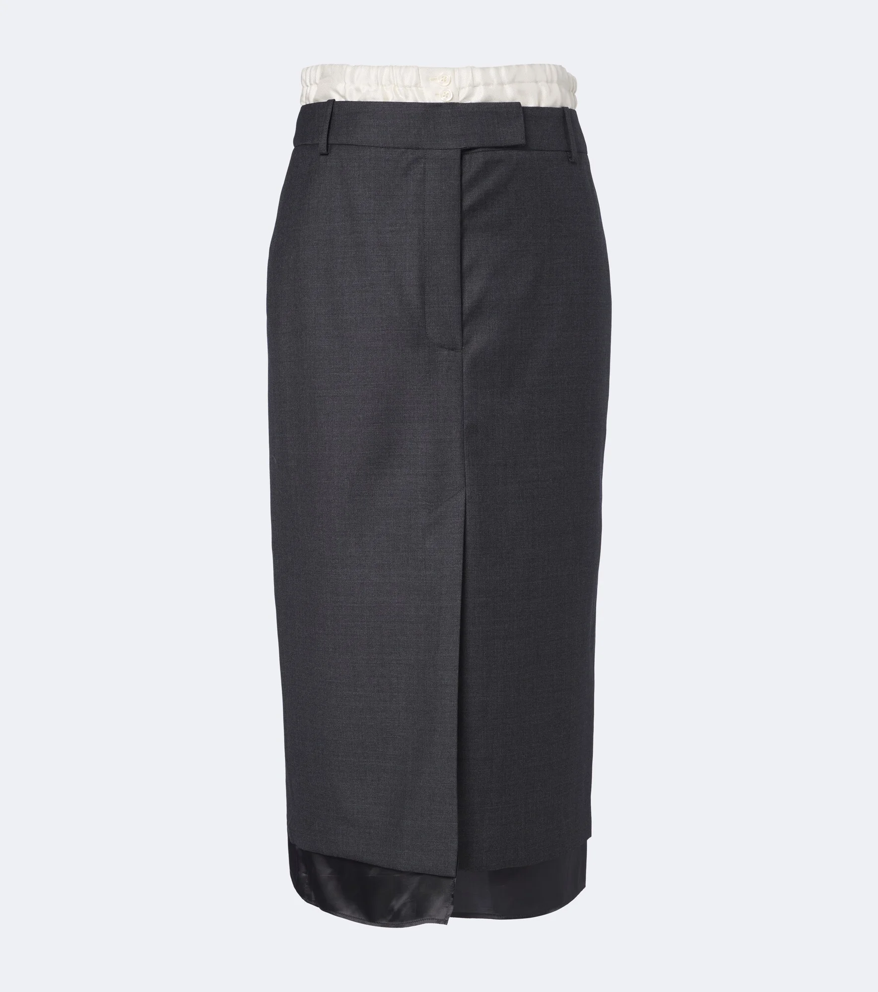 Paneled virgin wool pencil skirt - 1