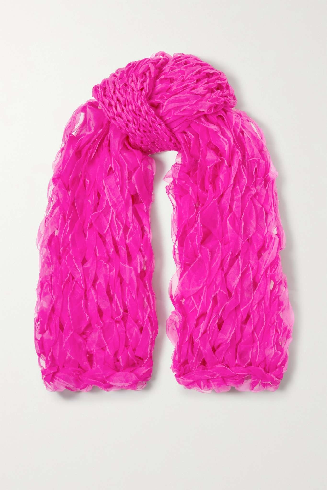 Braided silk-organza scarf - 1