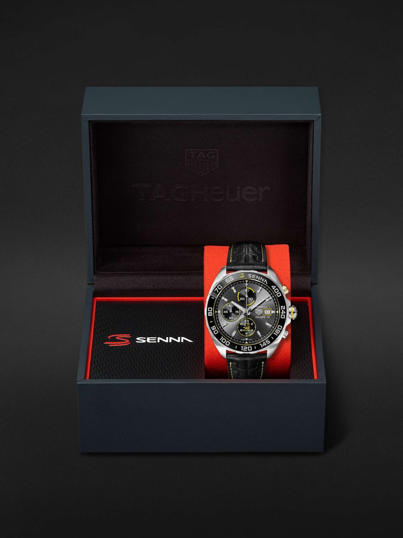 Formula 1 x Senna Chronograph 44mm Stainless Steel and Leather Watch, Ref. No. CAZ201B.FC6487 - 8