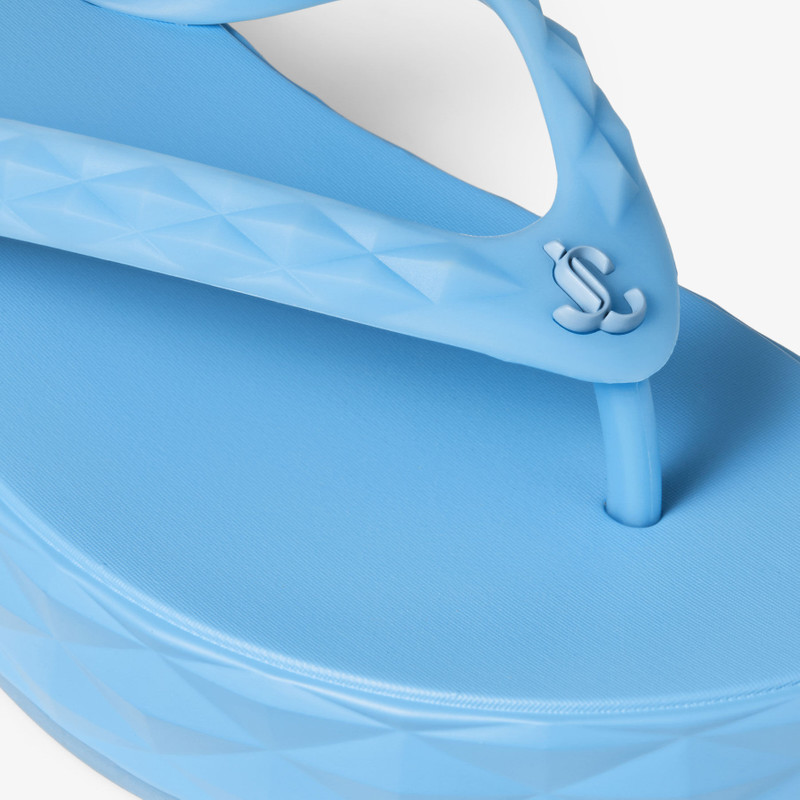 Diamond Flip Flop Dusty Blue Rubber Flats 3