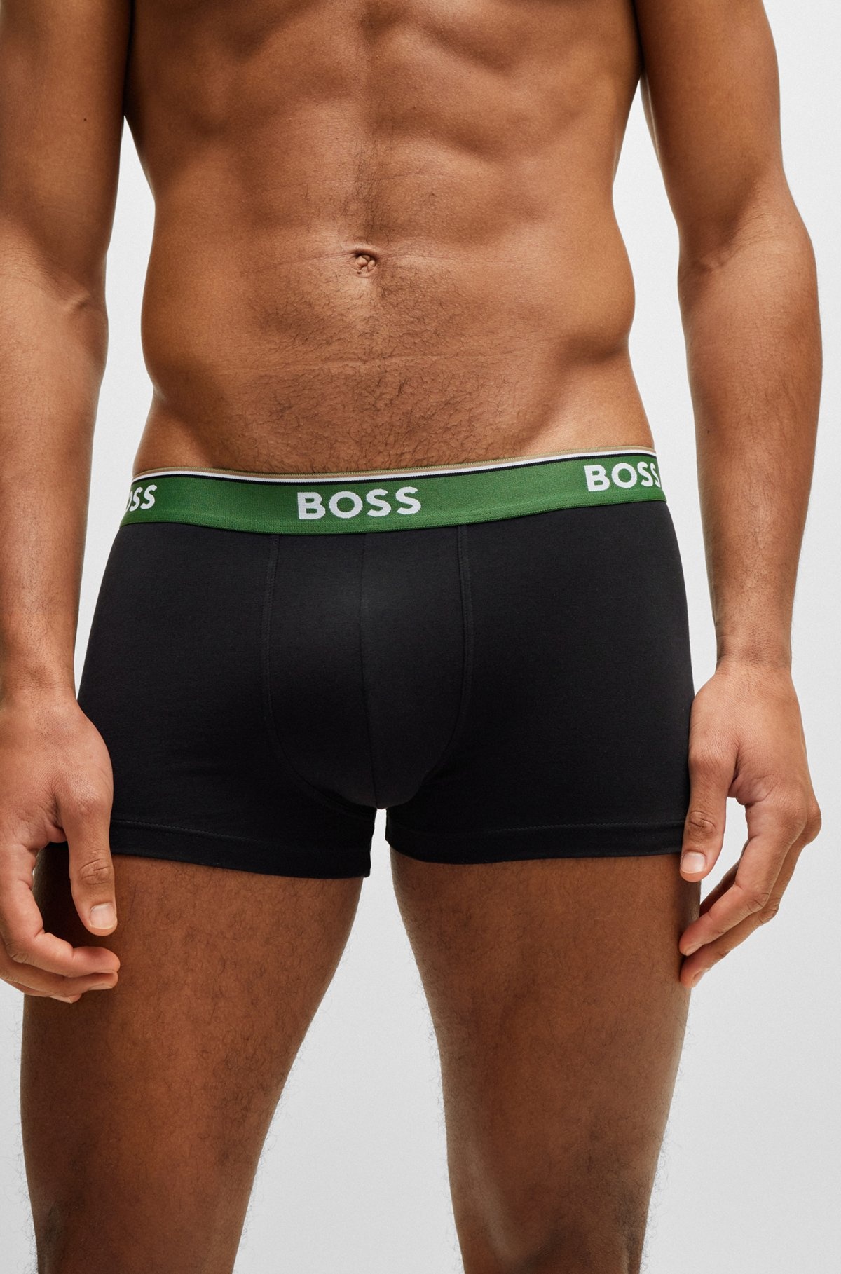 THREE-PACK OF STRETCH-COTTON TRUNKS WITH LOGO WAISTBANDS - 4