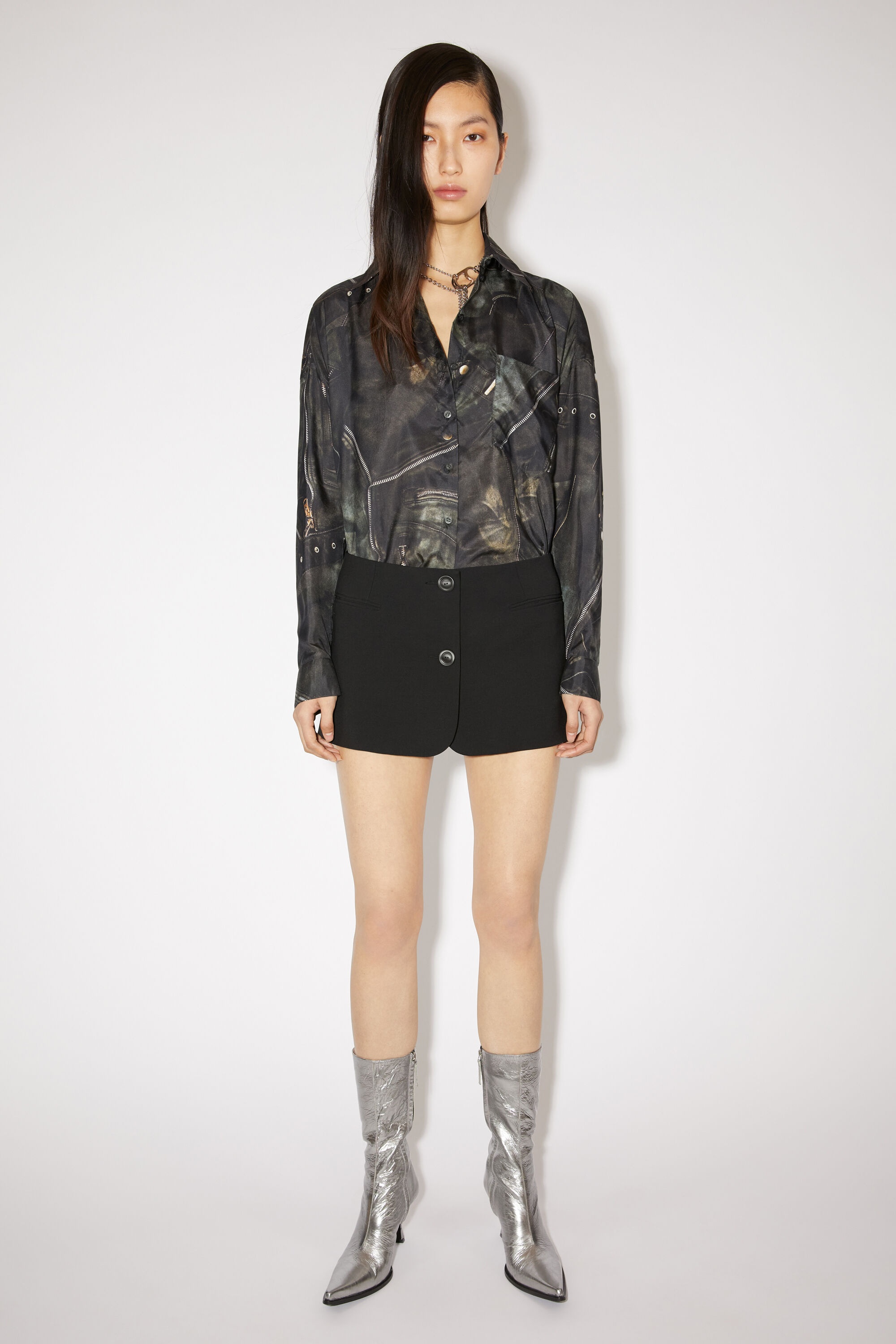 Tailored mini skirt - Black - 2