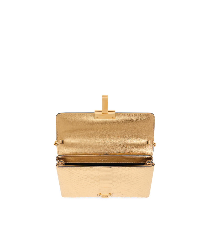 LAMINATED STAMPED PYTHON LEATHER MONARCH MINI BAG 4