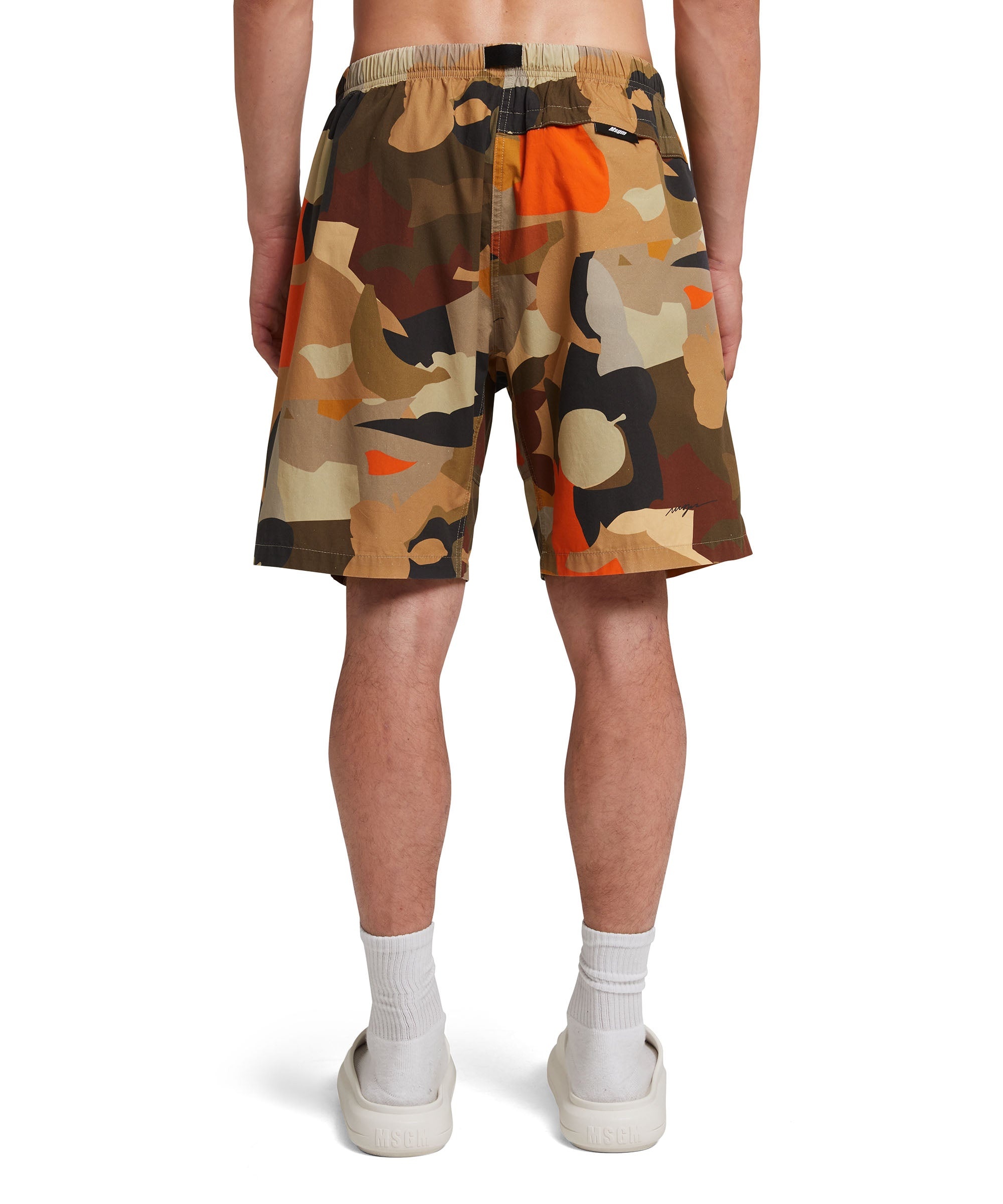 Poplin cotton shorts with "Geo Camo" print - 3