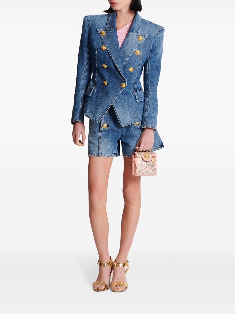double-breasted denim jacket - 2