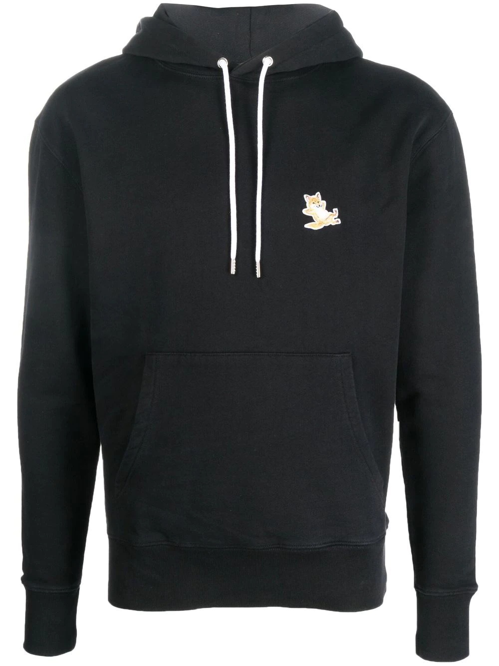 fox-embroidered cotton hoodie - 1