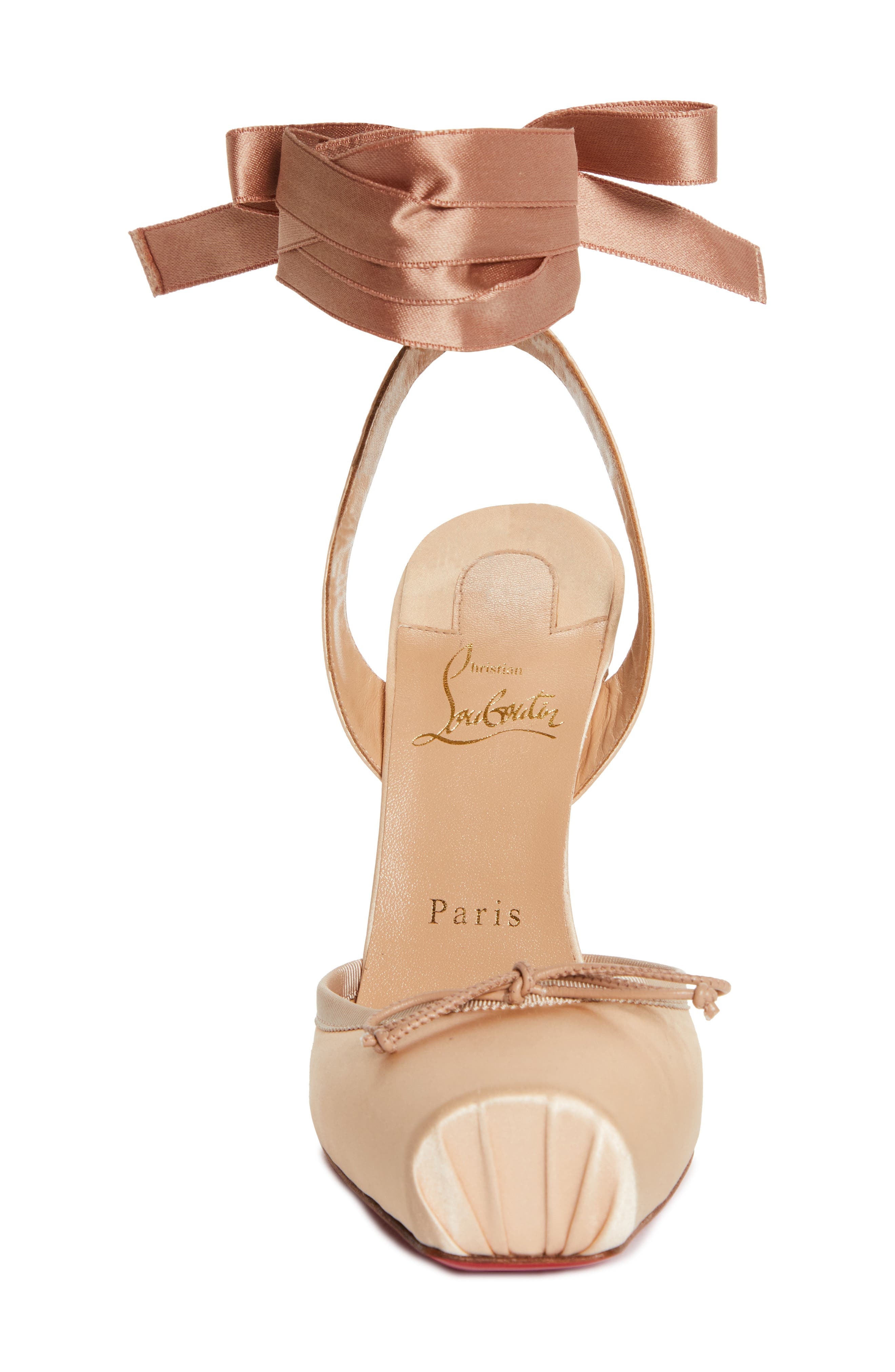 Christian Louboutin Cassia Lace-Up Slingback Pump in Blush/Lin Blush at Nordstrom - 4