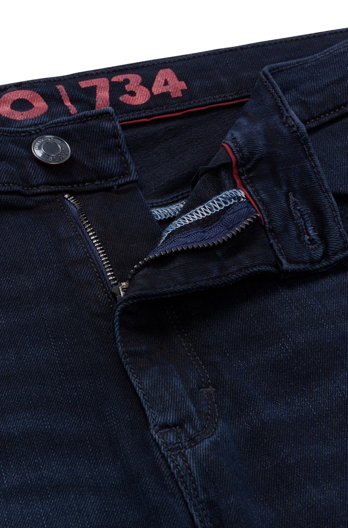 EXTRA-SLIM-FIT JEANS IN BLUE-BLACK STRETCH DENIM - 6