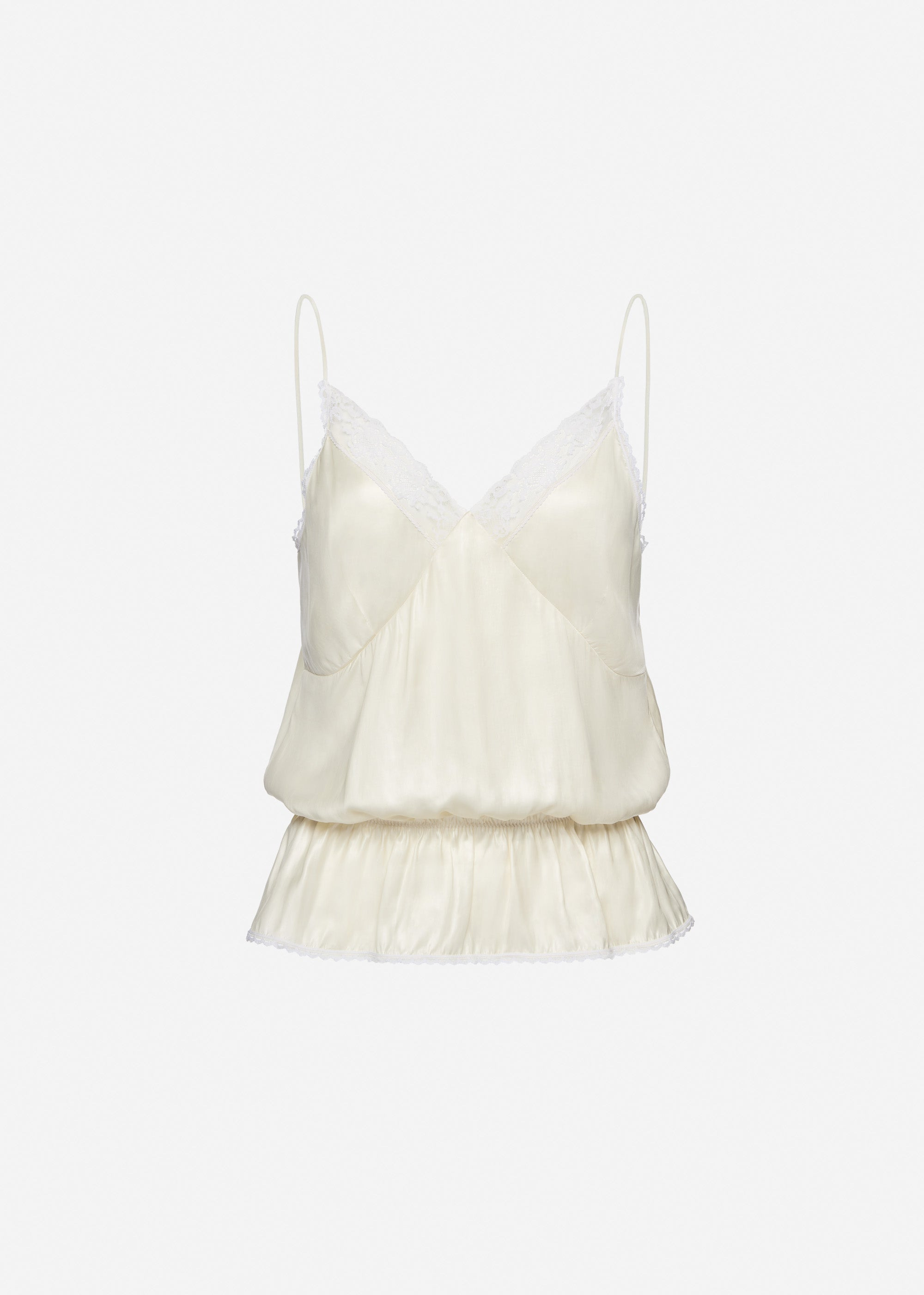 Lingerie-inspired camisole in cream - 1