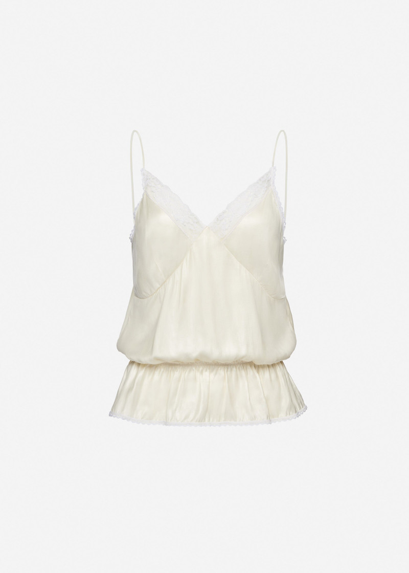 Lingerie-inspired camisole in cream 1