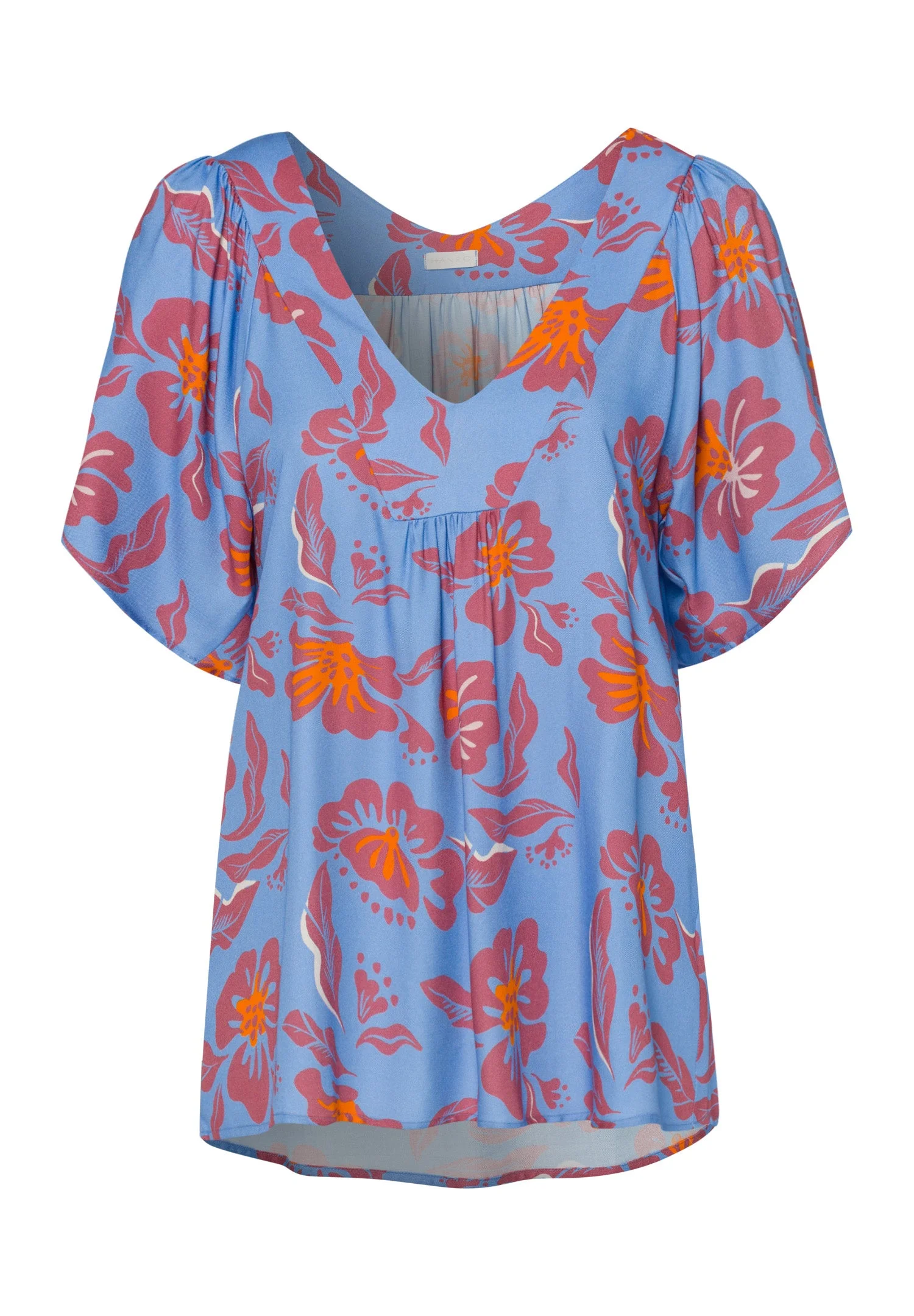Sunny Vibes Flowy V-Neck Blouse - 1