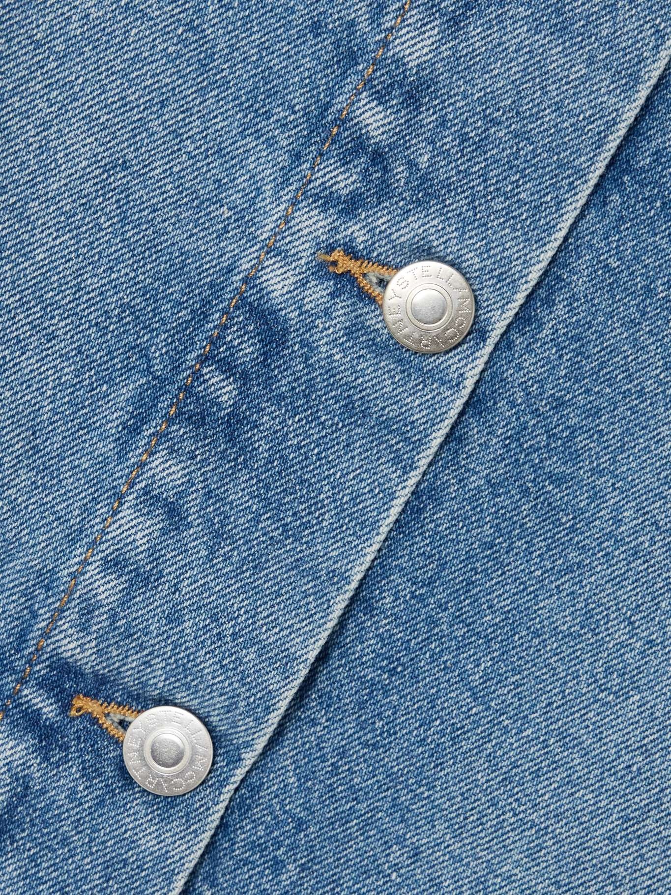 Embellished organic denim midi skirt Blue - 4