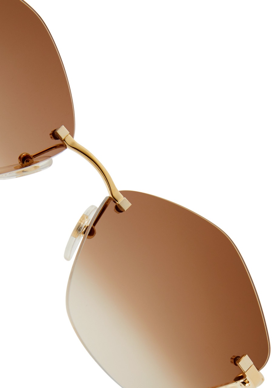 Cartier Rimless Hexagon-frame Sunglasses - 3