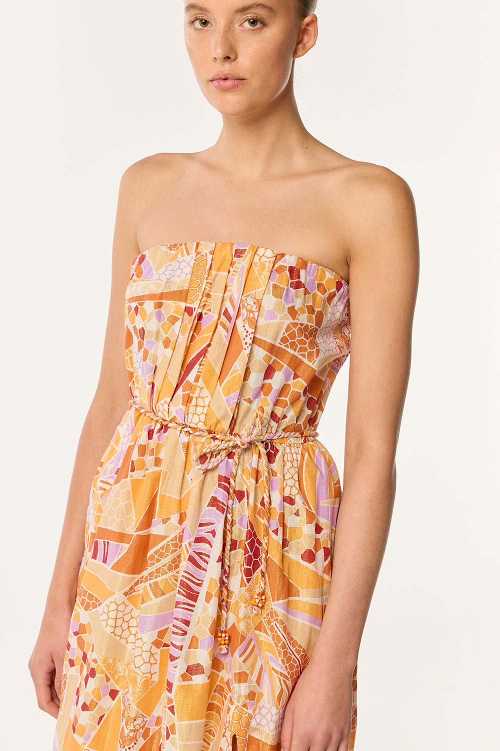 Long Dress Mara - Orange Mosaic - 2