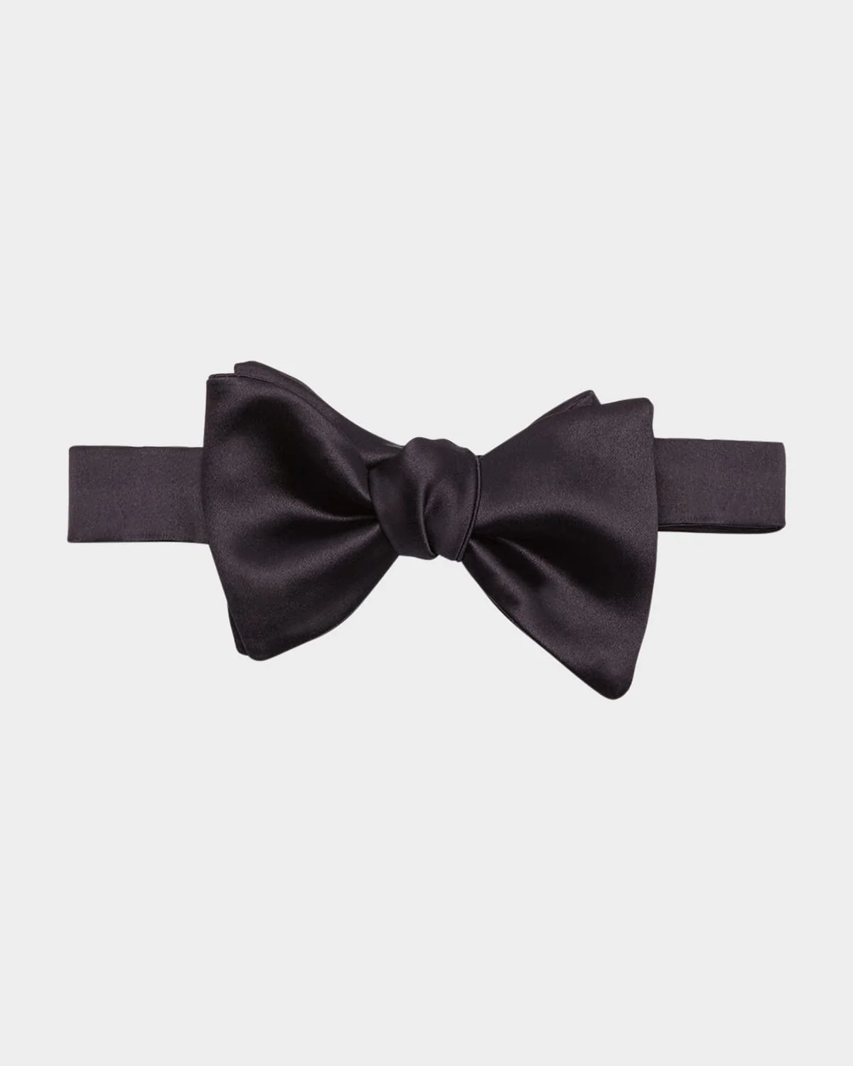 Basic Solid Silk and Cotton Bow Tie - 1